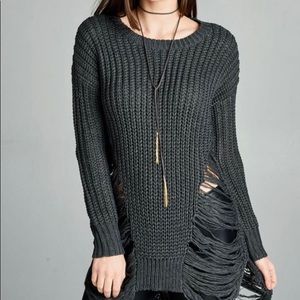 Distressed sweater